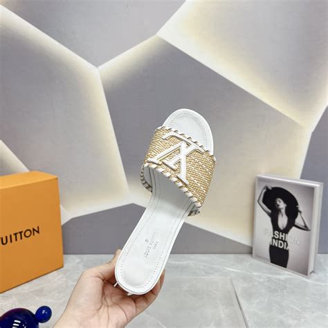 louis vuitton lock it mule white